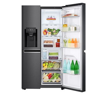 LG, NoFrost, SBS, 634 л, высота 179 см, черный - Холодильник
