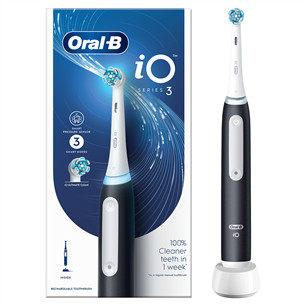 Braun Oral-B iO3, juodas - Elektrinis dantų šepetėlis