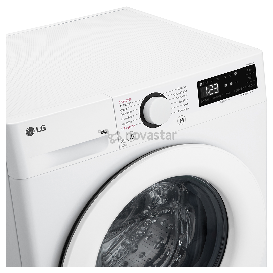 LG, 8 kg, gylis 47,5 cm, 1200 aps./min. - Skalbimo mašina