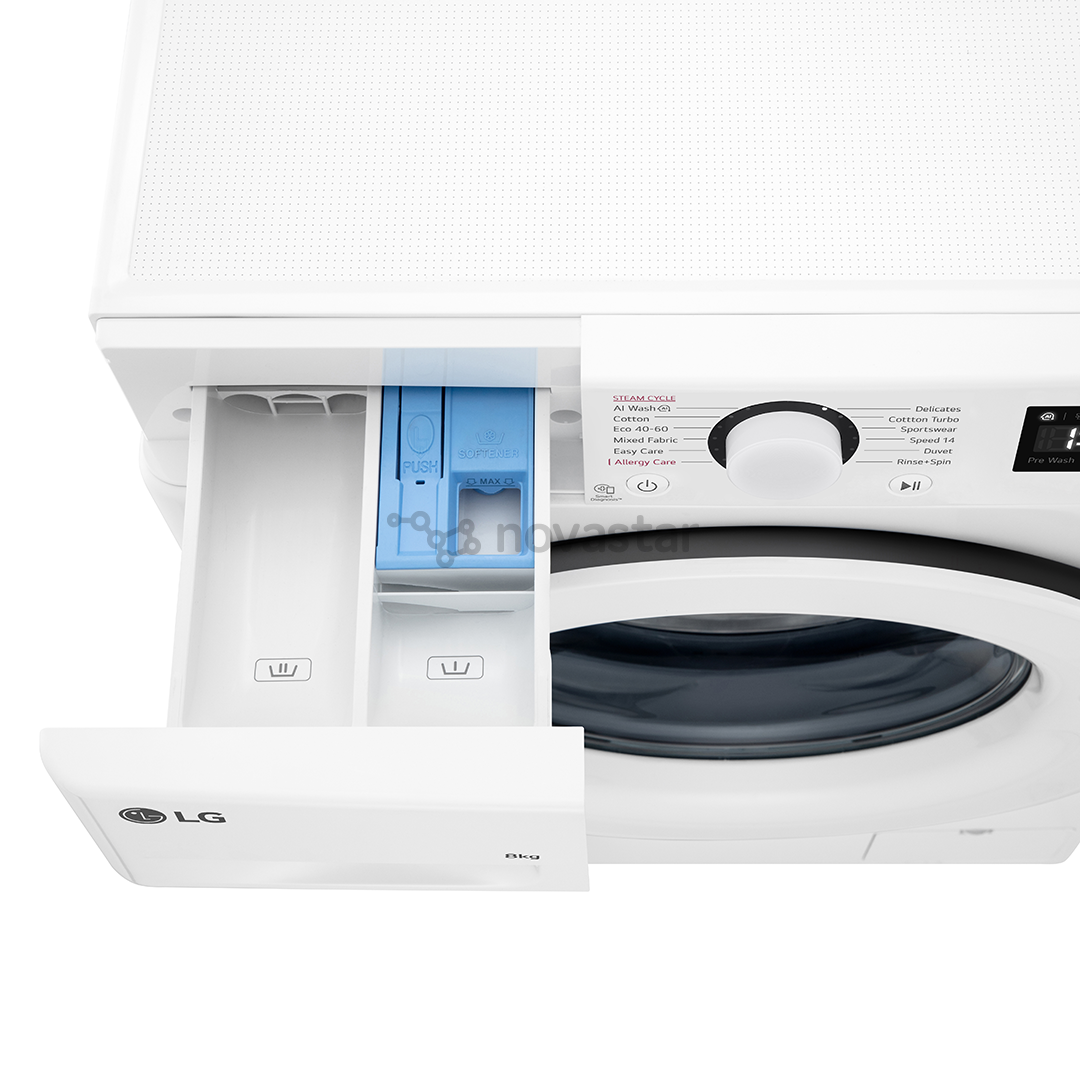 LG, 8 kg, gylis 47,5 cm, 1200 aps./min. - Skalbimo mašina
