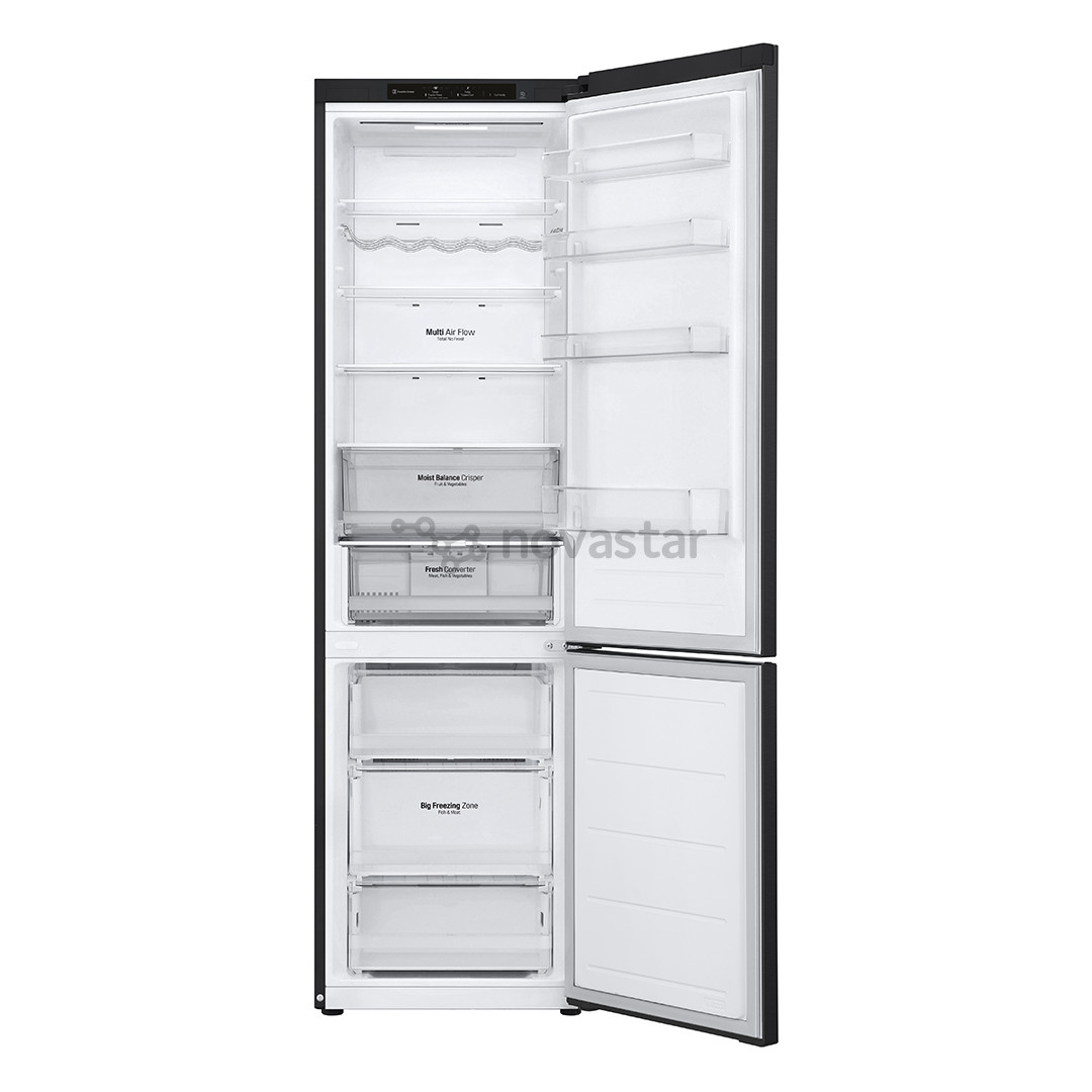 Šaldytuvas LG, NoFrost, 387 L, 203 cm, juodas