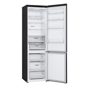 LG, NoFrost, 387 L, 203 cm, black - Refrigerator