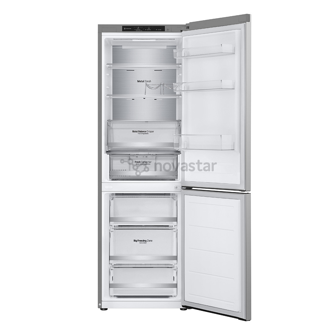 LG, NoFrost, 344 L, 186 cm, sidabro spalvos - Šaldytuvas