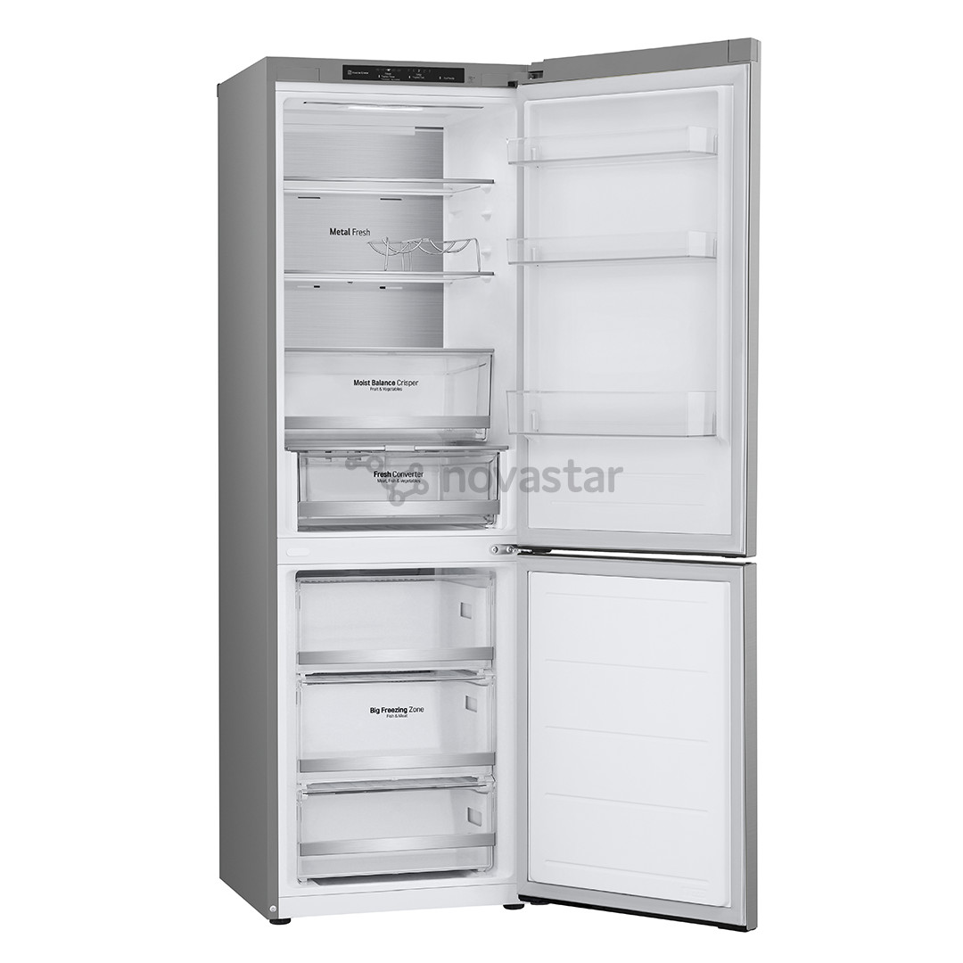 LG, NoFrost, 344 L, 186 cm, sidabro spalvos - Šaldytuvas