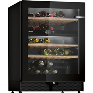 Bosch Series 6, 44 butelių talpa, aukštis 82 cm, juodas - Vyno šaldytuvas