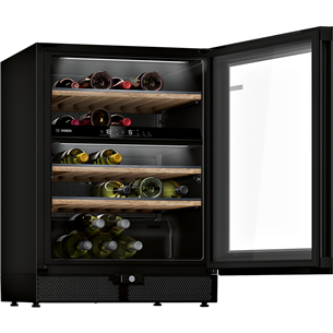 Bosch Series 6, 44 butelių talpa, aukštis 82 cm, juodas - Vyno šaldytuvas
