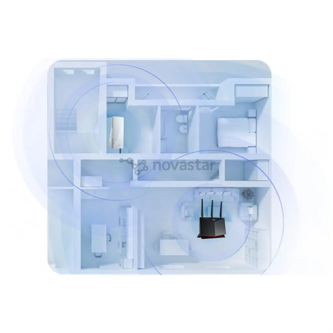 ASUS RP-AX58, WiFi 6, baltas - Bevielio ryšio stiprintuvas