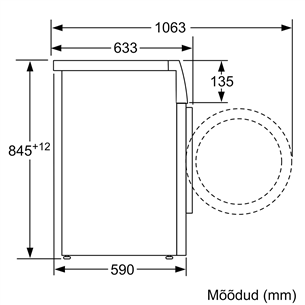 Bosch, Series 6, i-Dos, 9 kg, gylis 59 cm, 1400 rpm - Skalbimo mašina