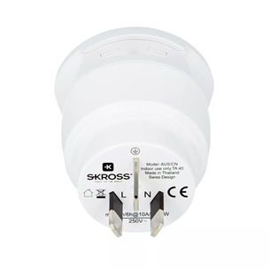 Skross Combo World to Australia / China, white - Travel adapter