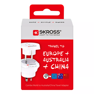 Skross Combo World to Australia / China, baltas - Adapteris
