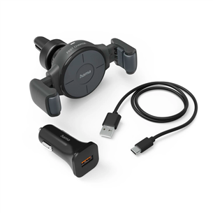 Hama FC10 Flex-Set, 10 W, Qi charging, juodas - Automobilinis įkroviklis