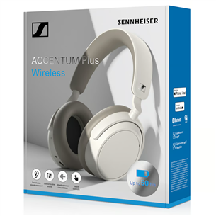 Sennheiser ACCENTUM Plus Wireless, triukšmo slopinimas, baltos  - Belaidės ausinės