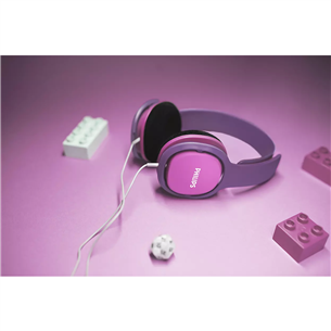 Philips SHK2000BK, rožinės/violetinės - Vaikiškos ausinės