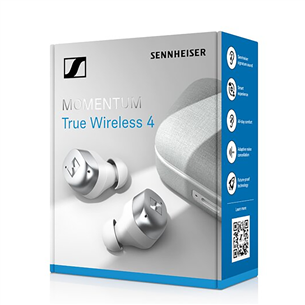 Sennheiser MOMENTUM True Wireless 4, triukšmo slopinimas, baltos - Belaidės ausinės