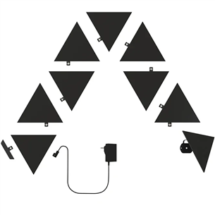 Nanoleaf Shapes Black Triangles Starter Kit, 9 plokštės - Išmaniųjų šviestuvų rinkinys NL47-0102TW-9PK