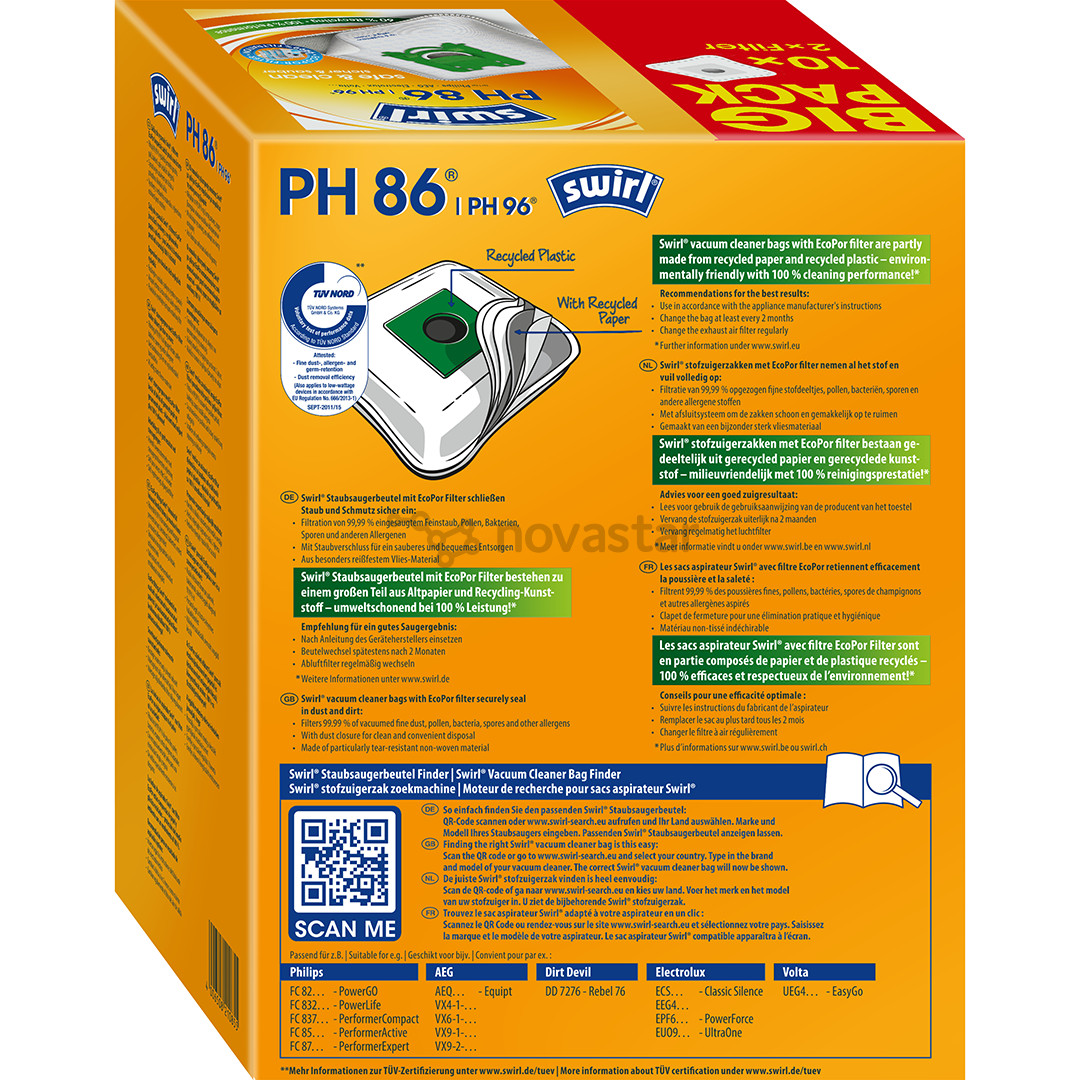 Swirl S-bag, 10 vnt. - Dulkių maišeliai