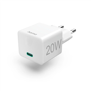 Hama Fast Charger, USB-C, 20 W, baltas - Maitinimo adapteris 00125128