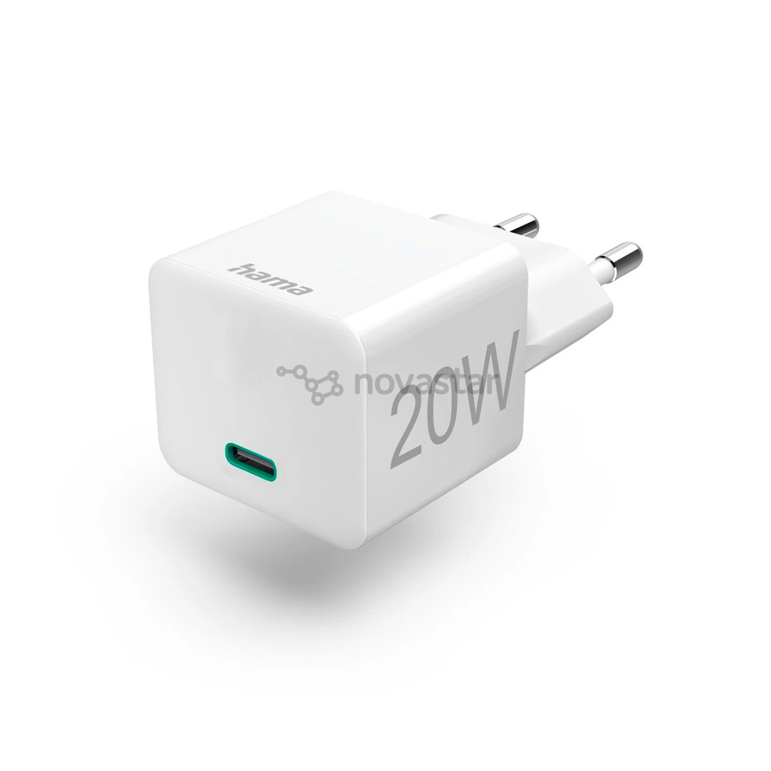 Hama Fast Charger, USB-C, 20 W, baltas - Maitinimo adapteris