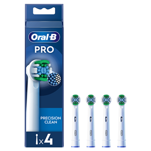 Braun Oral-B Precision Clean Pro, 4 vnt., balti - Dantų šepetėlių antgaliai EB20-4NEW