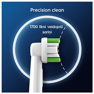 Braun Oral-B Precision Clean Pro, 4 vnt., balti - Dantų šepetėlių antgaliai