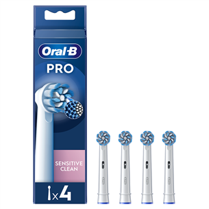Braun Oral-B Sensitive Clean PRO, 4 vnt., balti - Dantų šepetėlių antgaliai EB60-4NEW