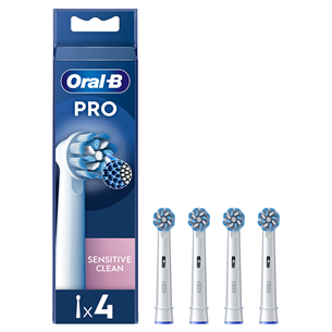 Braun Oral-B Sensitive Clean PRO, 4 vnt., balti - Dantų šepetėlių antgaliai