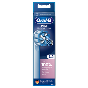 Braun Oral-B Sensitive Clean PRO, 4 vnt., balti - Dantų šepetėlių antgaliai