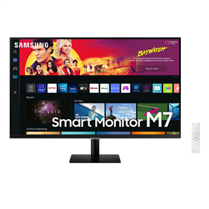 Samsung Smart Monitor M7, 32'', UHD, LED VA, USB-C, juodas - Monitorius LS32BM700UPXEN