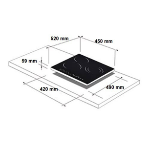 Schlosser, width 45 cm, black - Built-in induction hob