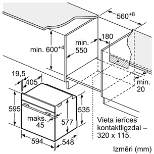 Bosch, Series 8, pirolizė, 71 L, balta - Orkaitė