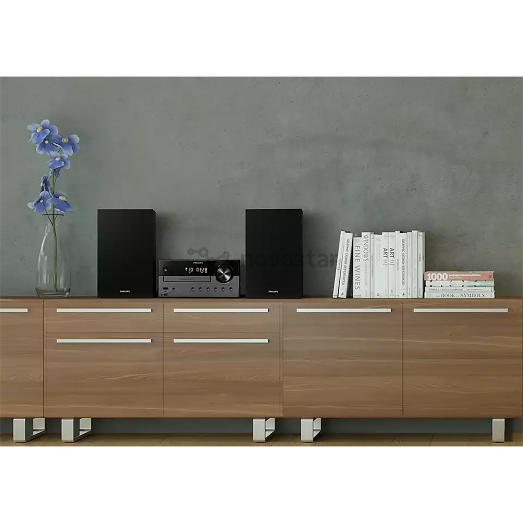 Philips TAM4505, 2.0, 60 W, Bluetooth, USB, CD, juodas - Muzikinis centras