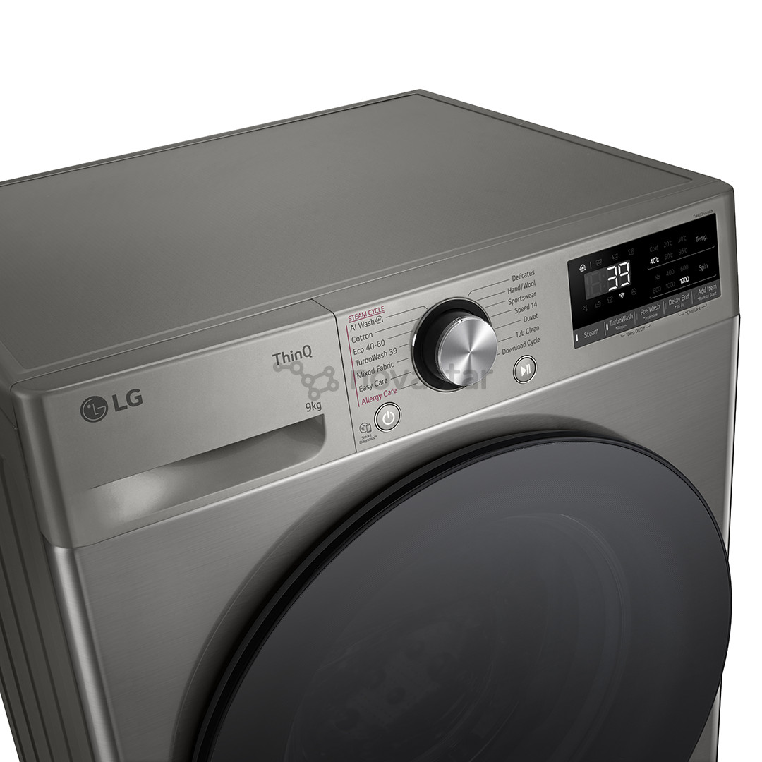 LG R700 Series, 9 kg, gylis 47,5 cm, 1200 aps./min., sidabro spalvos - Skalbimo mašina