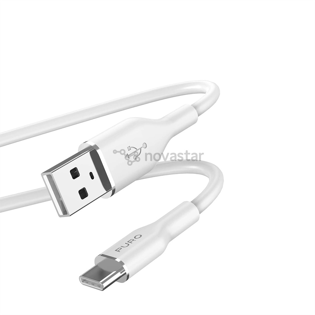 Puro Soft, USB-A / USB-C, 1,5 м, белый - Кабель