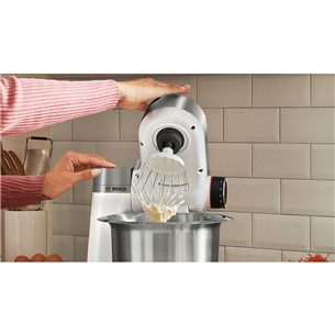 Bosch, Series 2, 3,8 L, baltas/sidabrinis - Virtuvinis kombainas