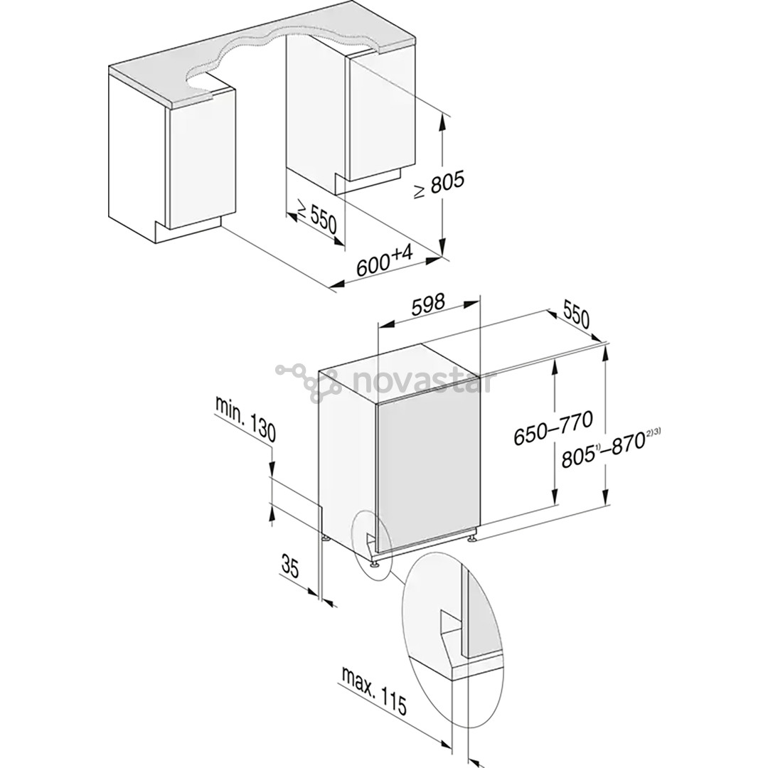 Miele, 14 komplektų talpa - Įmontuojama indaplovė