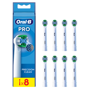 Braun Oral-B Precision Clean Pro, 8 vnt., balti - Dantų šepetėlių antgaliai EB20-8/NEW
