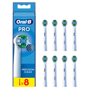 Braun Oral-B Precision Clean Pro, 8 vnt., balti - Dantų šepetėlių antgaliai