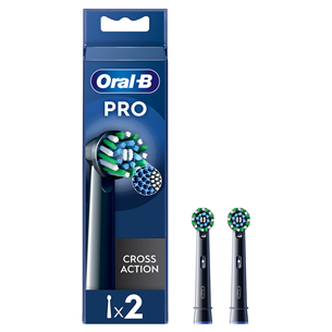 Braun Oral-B Cross Action Pro, 2 vnt., juodi - Dantų šepetėlių antgaliai