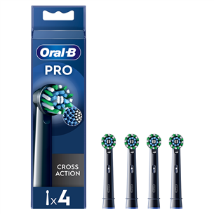 Braun Oral-B Cross Action Pro, 4 vnt., juodi - Dantų šepetėlių antgaliai EB50-4B/NEW
