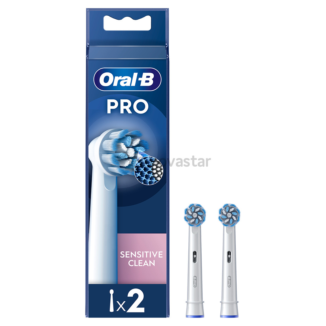 Braun Oral-B Sensitive Clean Pro, 2 vnt., balti - Dantų šepetėlių antgaliai