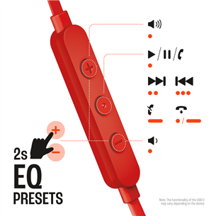 JBL Tune 310C USB-C, in-ear, raudonos - Ausinės