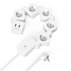 Hama Power Strip, 5-Ways, USB, 12 W, flexible, 1.4 m - Power Strip