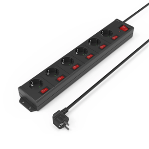 Hama Power Strip, 6-way, 1.4 m, black - Power Strip