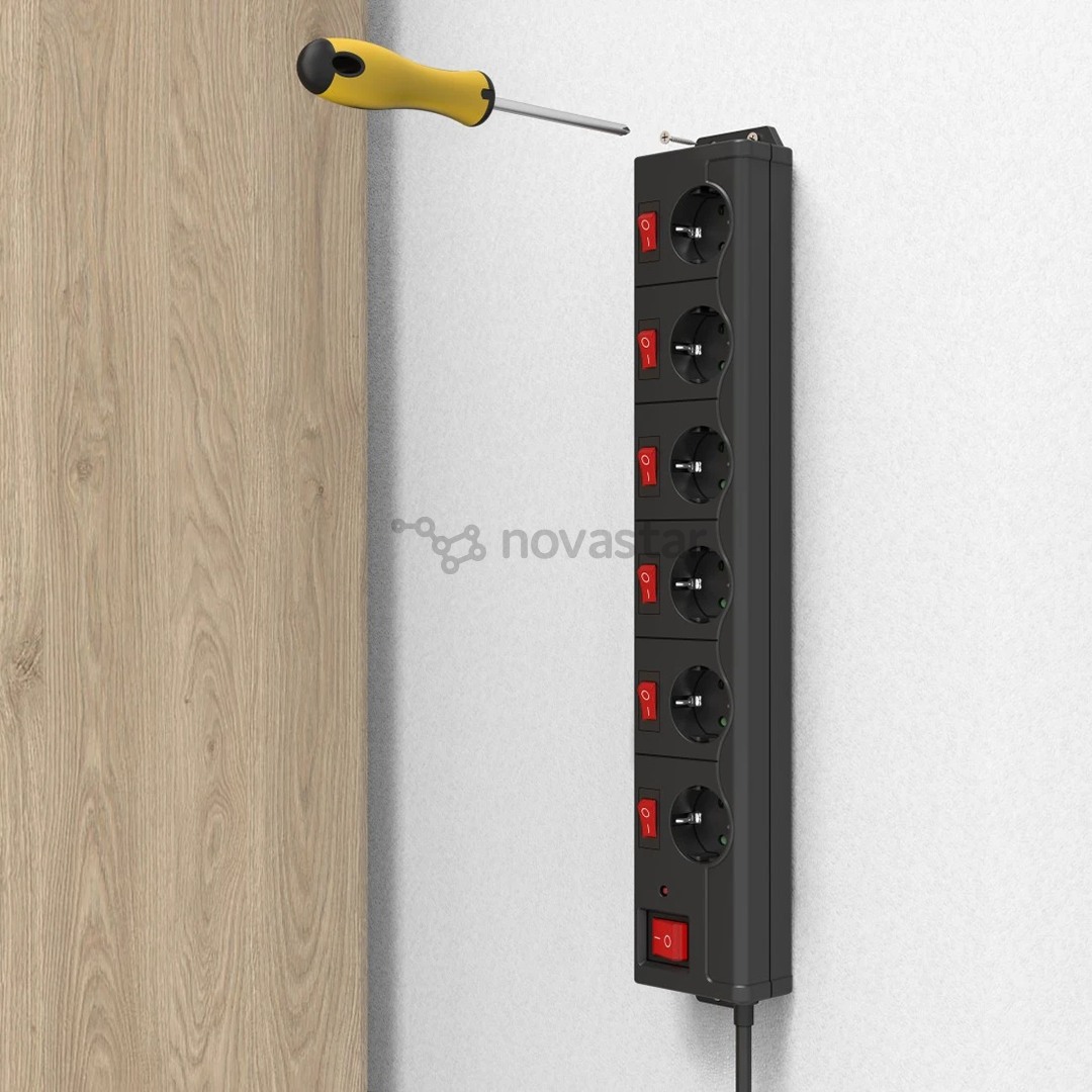 Hama Power Strip, 6-way, 1.4 m, black - Power Strip