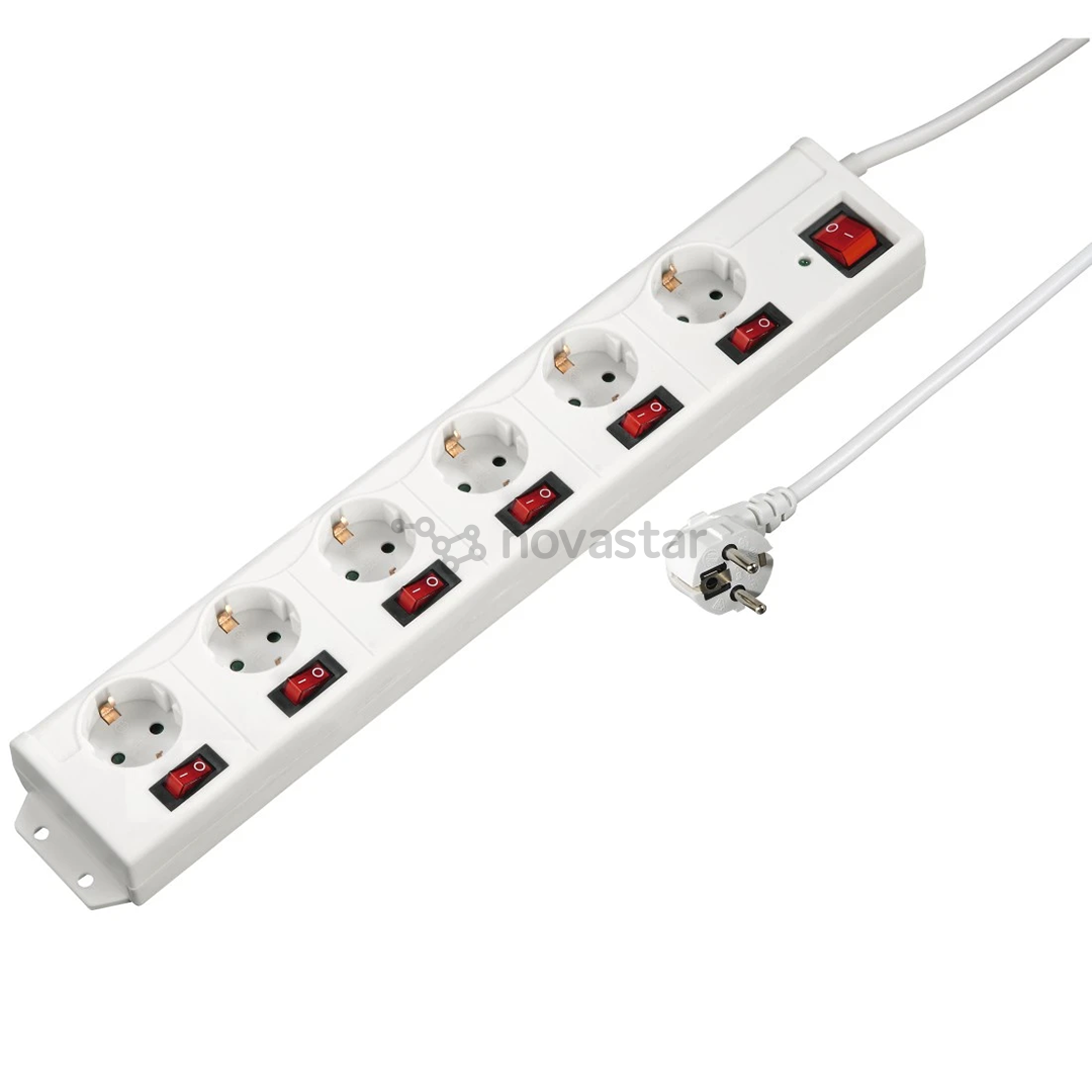 Hama Power Strip, 6-way, 1.4 m, white - Power Strip