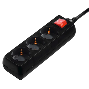 Hama Power Strip, 3-way, 3 m, juodas - Ilgiklis 00108816