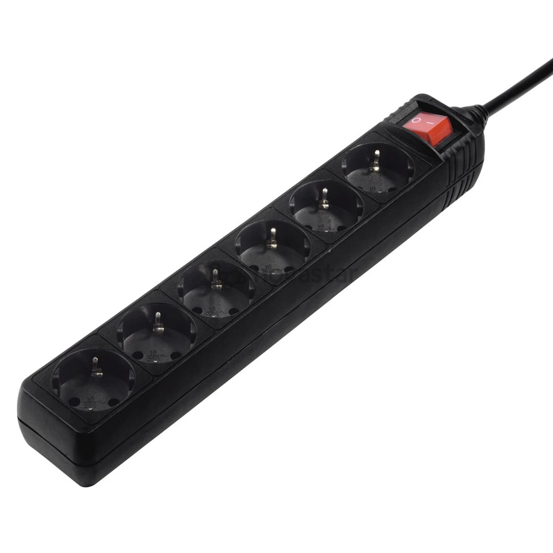 Hama Power Strip, 6 lizdai, 5 m, juodas - Ilgiklis