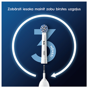 Braun Oral-B Sensitive Clean Pro, 2 vnt., balti - Dantų šepetėlių antgaliai