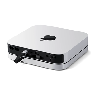 Satechi Mac Mini Stand & Hub, SSD slot, sidabrinis - Mac USB šakotuvas