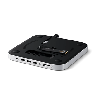 Satechi Mac Mini Stand & Hub, SSD slot, sidabrinis - Mac USB šakotuvas